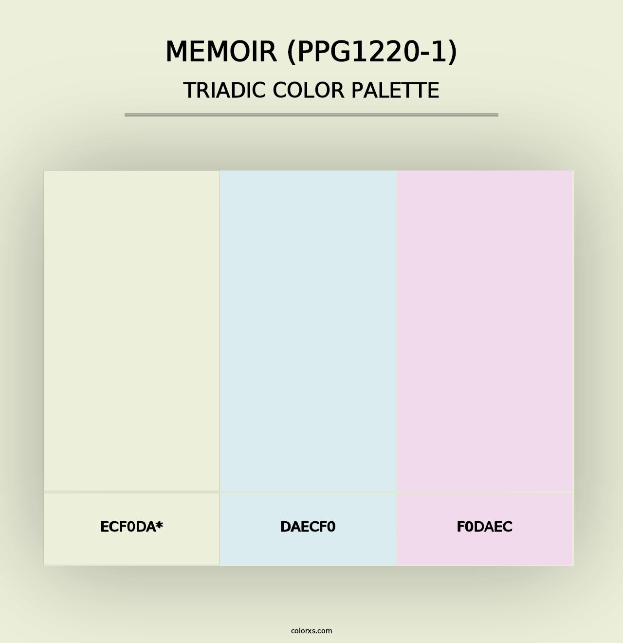 Memoir (PPG1220-1) - Triadic Color Palette