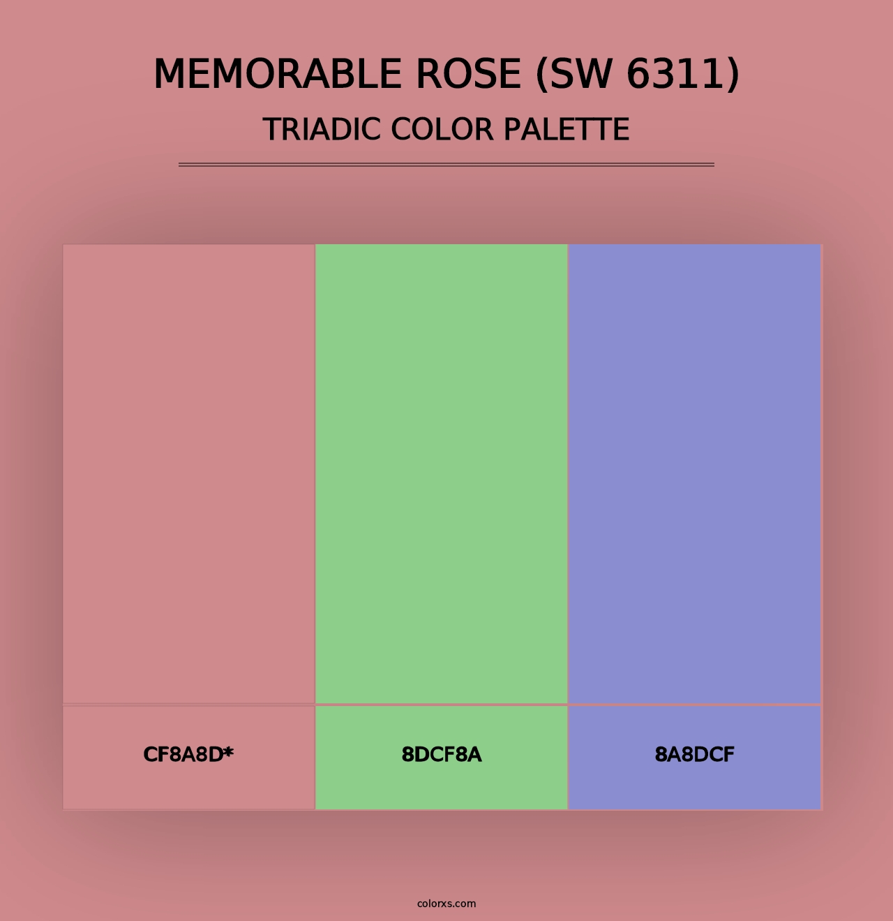 Memorable Rose (SW 6311) - Triadic Color Palette