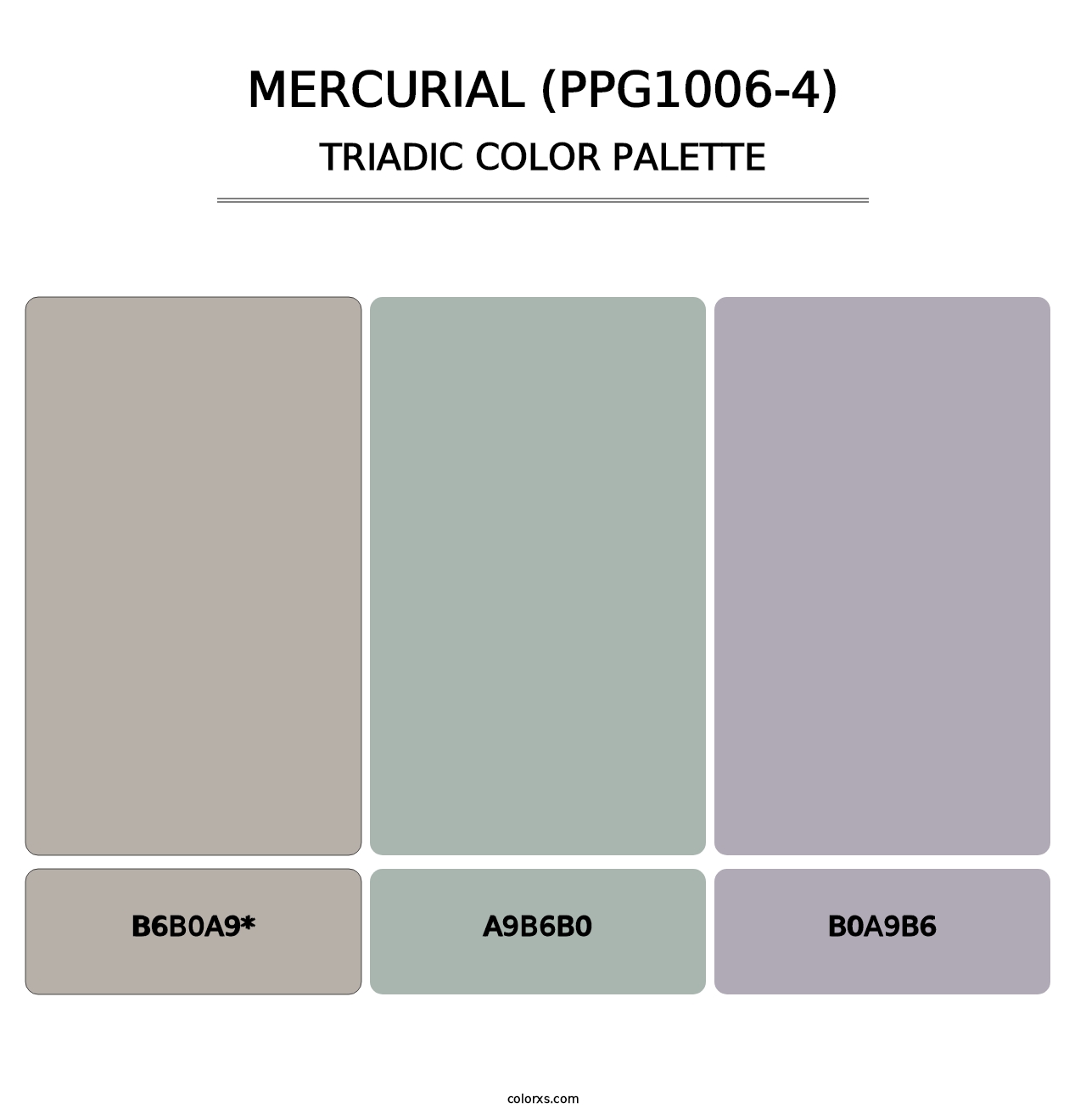 Mercurial (PPG1006-4) - Triadic Color Palette