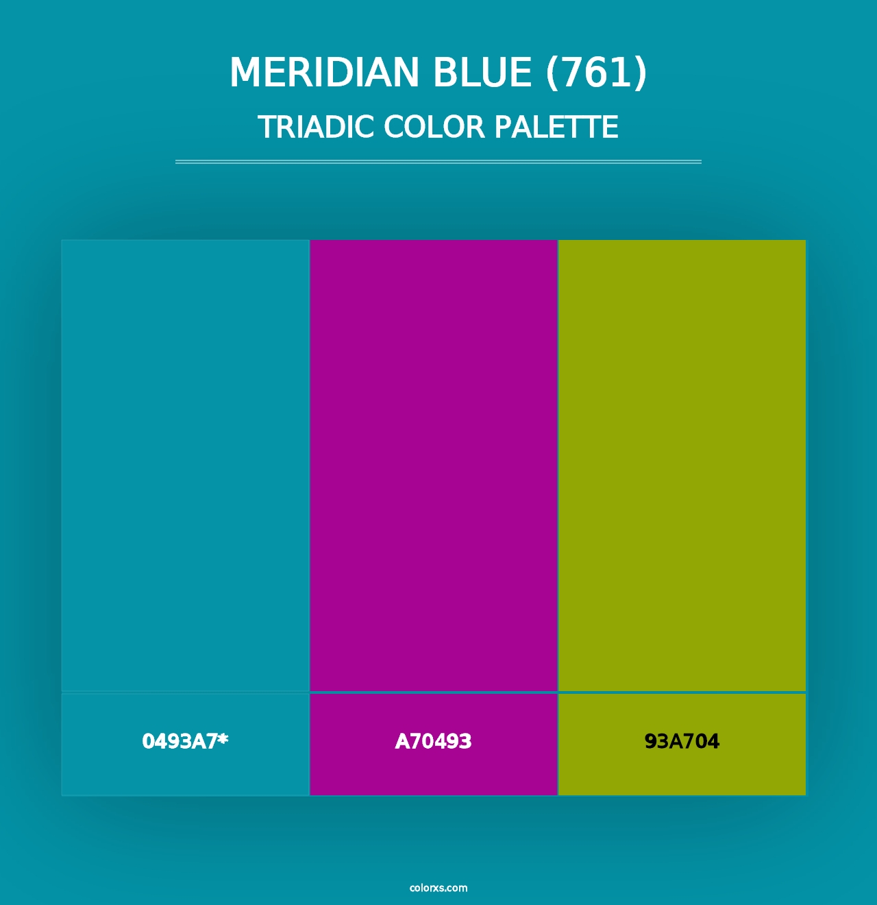 Meridian Blue (761) - Triadic Color Palette