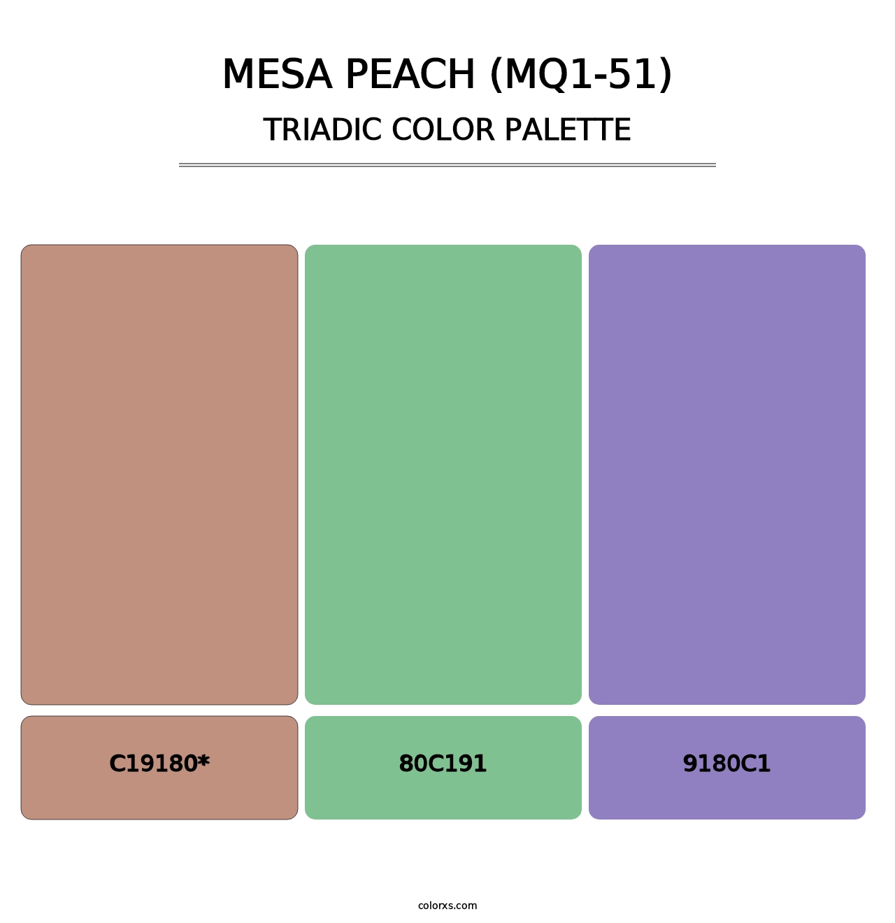 Mesa Peach (MQ1-51) - Triadic Color Palette