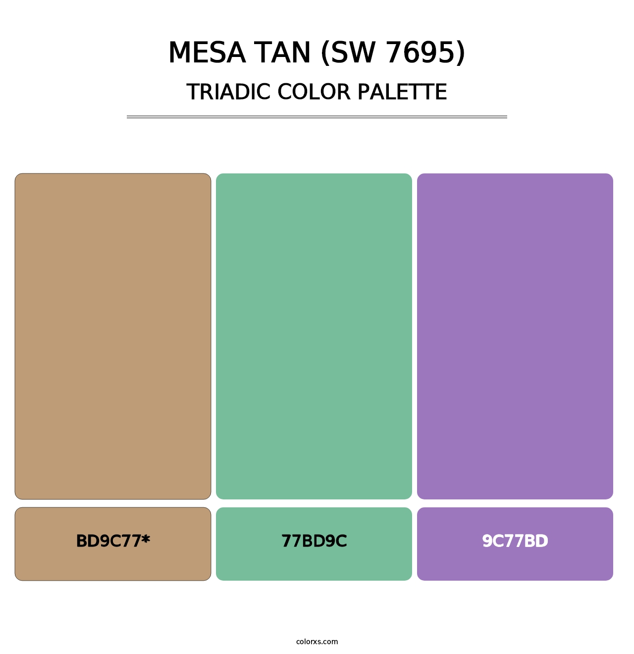 Mesa Tan (SW 7695) - Triadic Color Palette