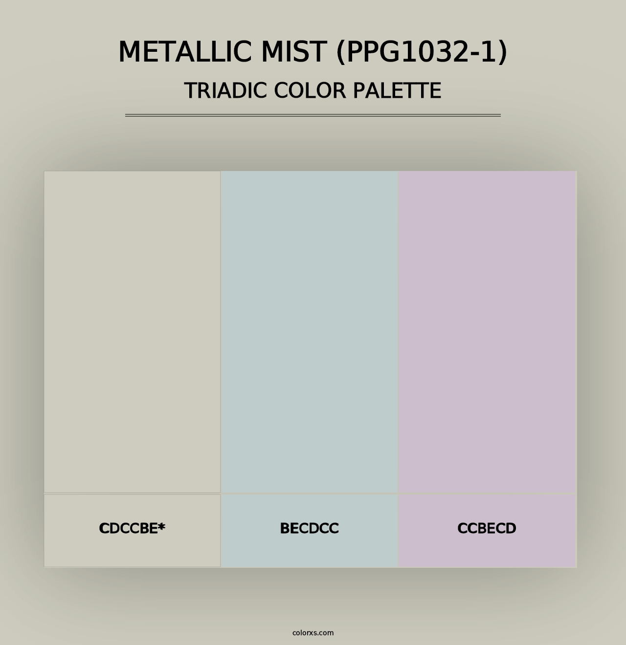 Metallic Mist (PPG1032-1) - Triadic Color Palette