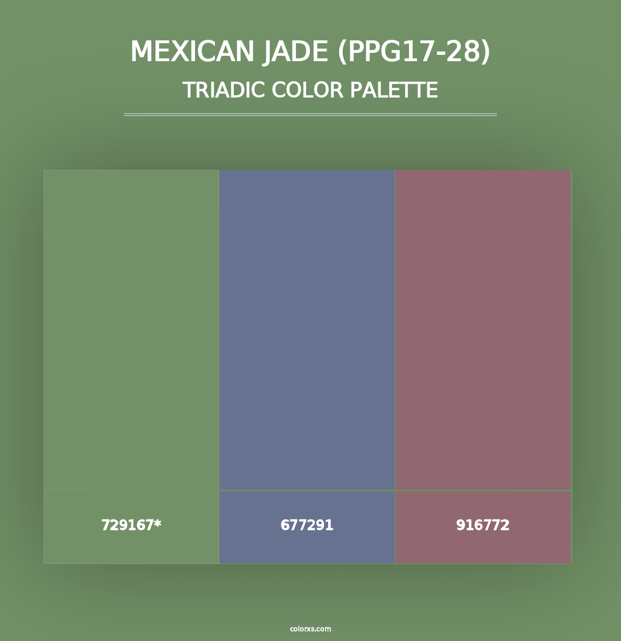 Mexican Jade (PPG17-28) - Triadic Color Palette