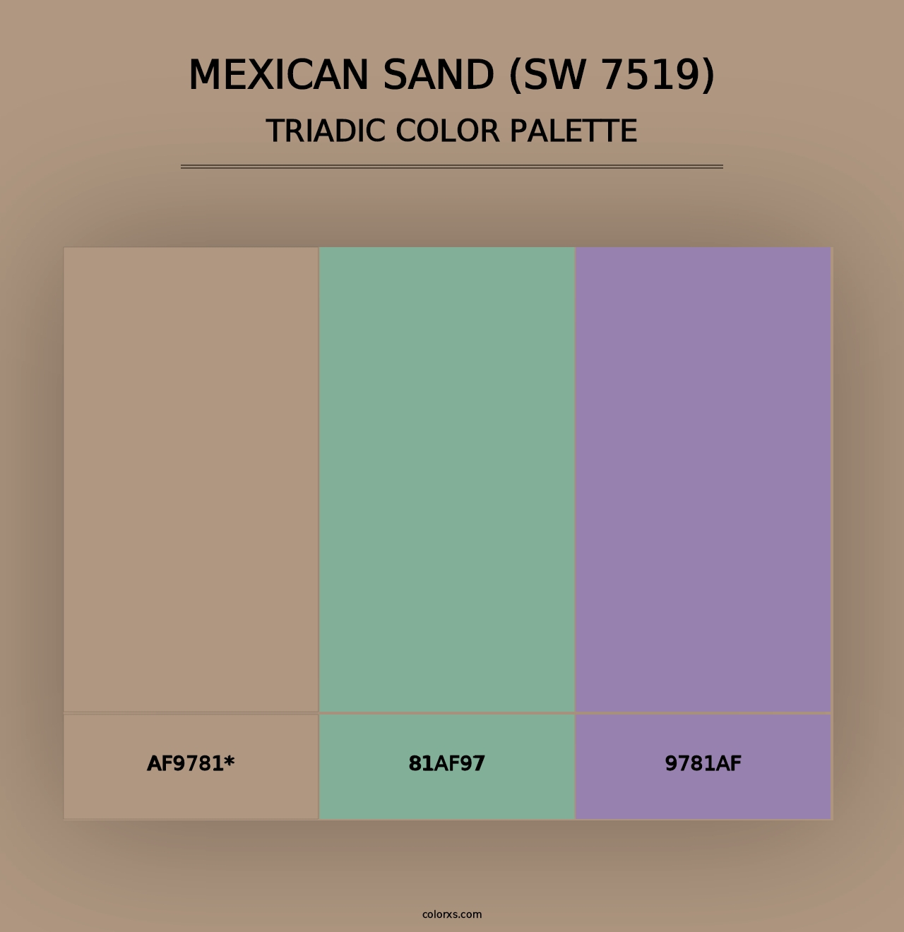 Mexican Sand (SW 7519) - Triadic Color Palette