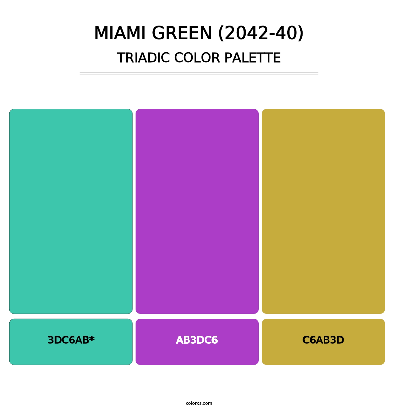 Miami Green (2042-40) - Triadic Color Palette