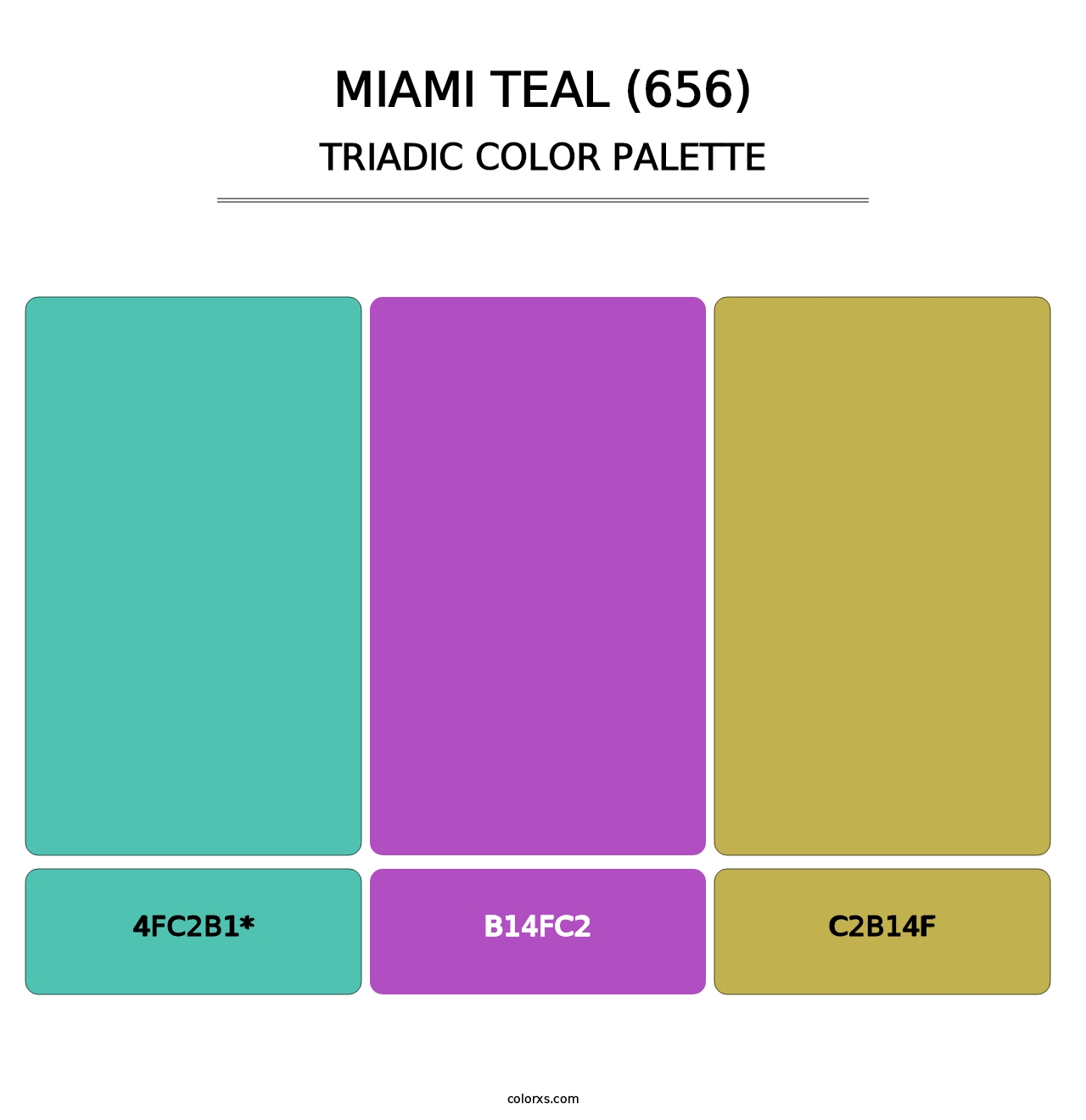 Miami Teal (656) - Triadic Color Palette