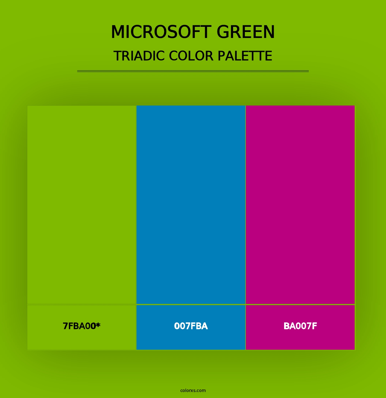 Microsoft Green - Triadic Color Palette