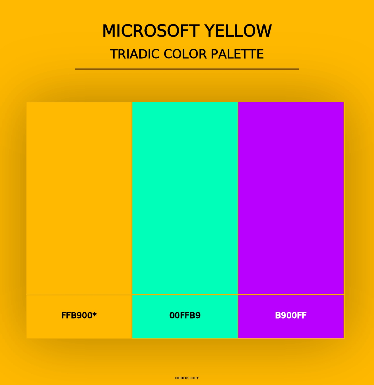 Microsoft Yellow - Triadic Color Palette