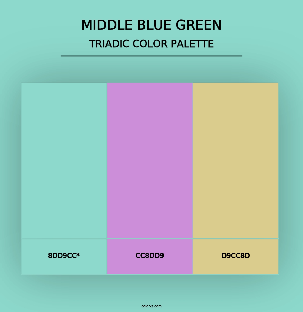 Middle Blue Green - Triadic Color Palette