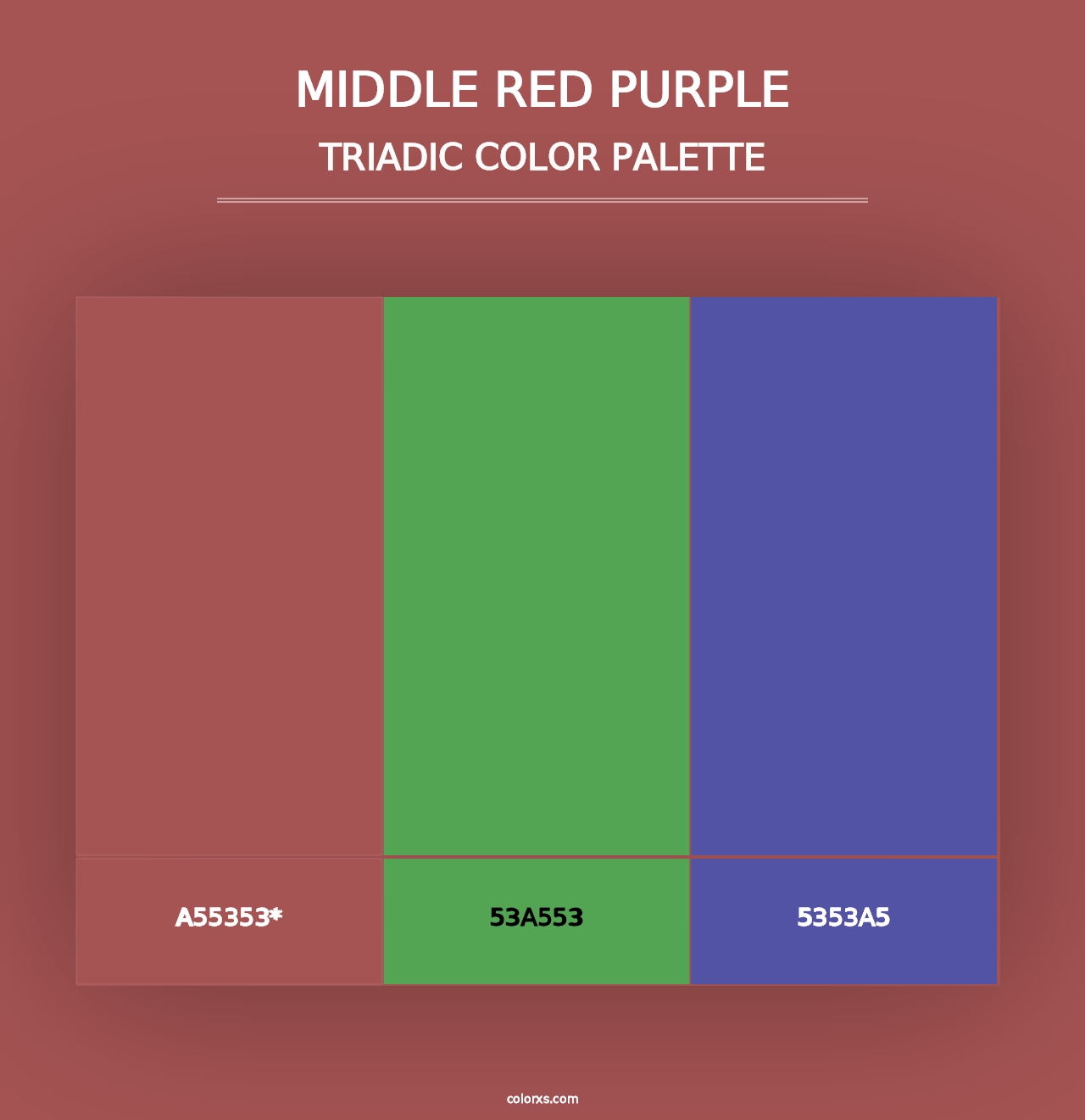 Middle Red Purple - Triadic Color Palette