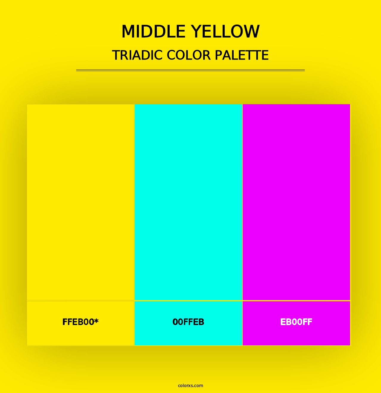 Middle Yellow - Triadic Color Palette