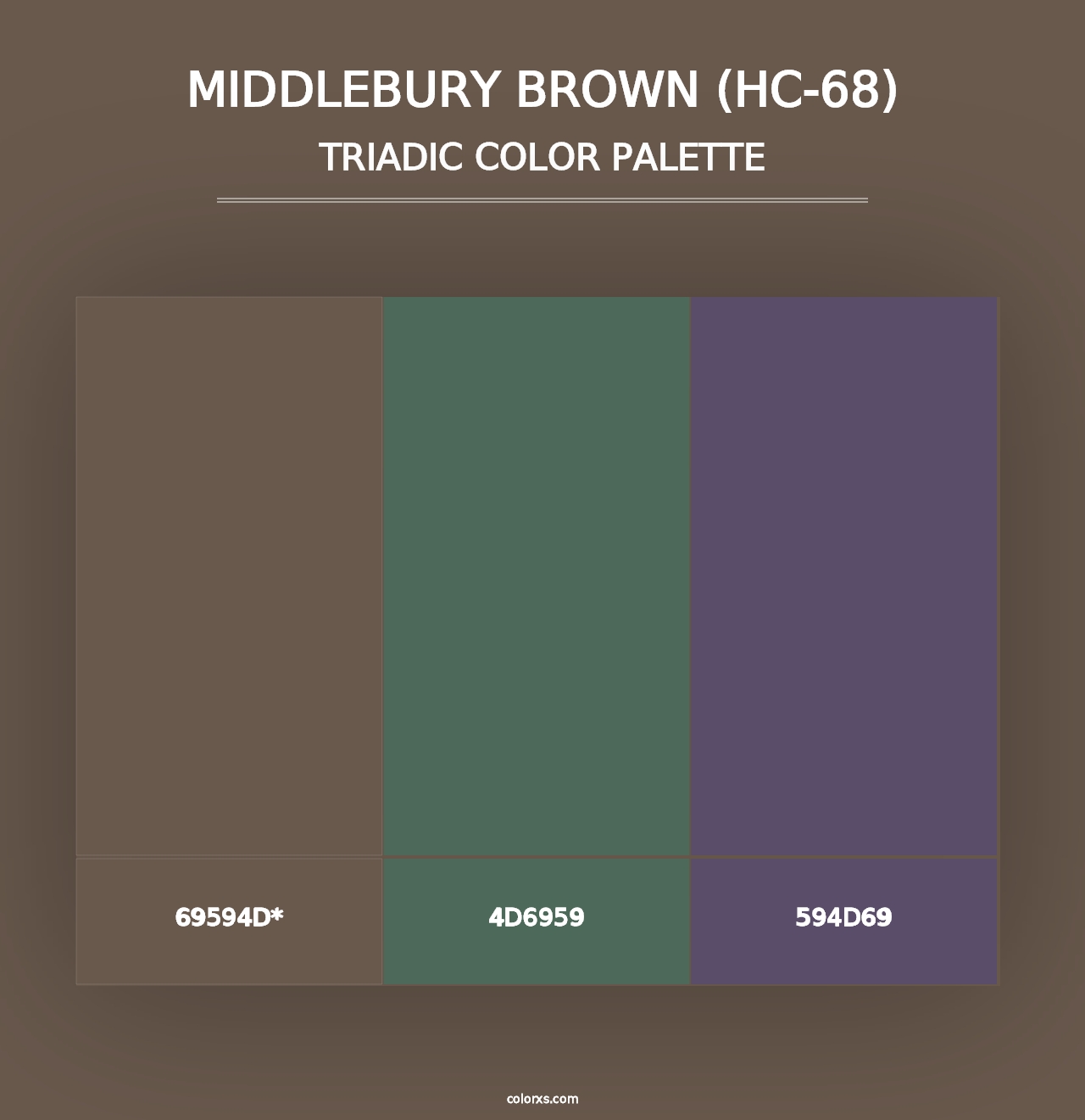 Middlebury Brown (HC-68) - Triadic Color Palette