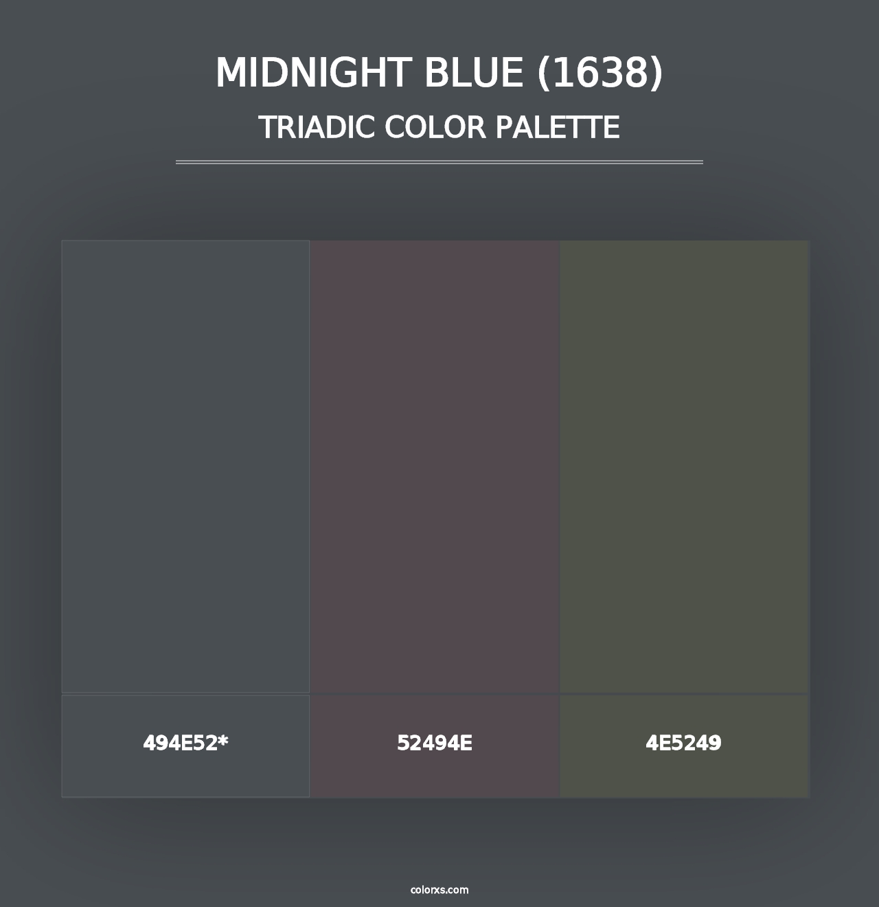 Midnight Blue (1638) - Triadic Color Palette