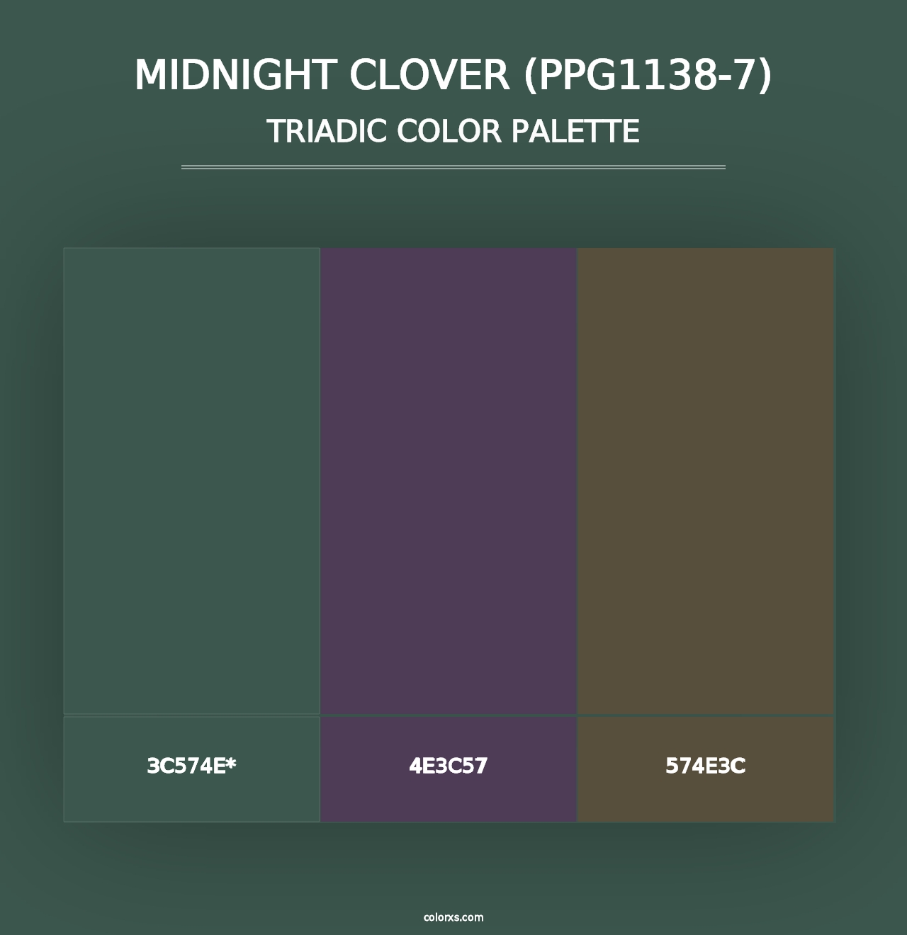 Midnight Clover (PPG1138-7) - Triadic Color Palette