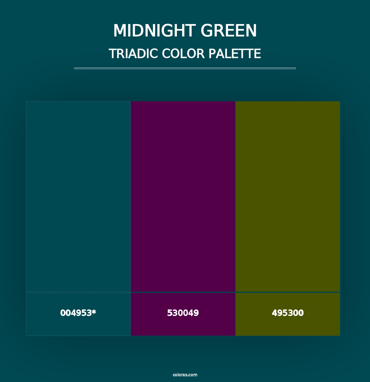 Midnight Green - Triadic Color Palette