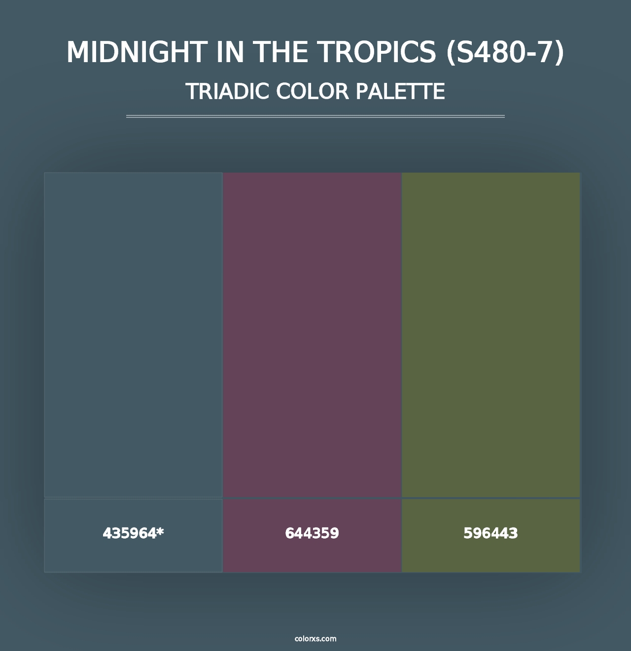 Midnight In The Tropics (S480-7) - Triadic Color Palette