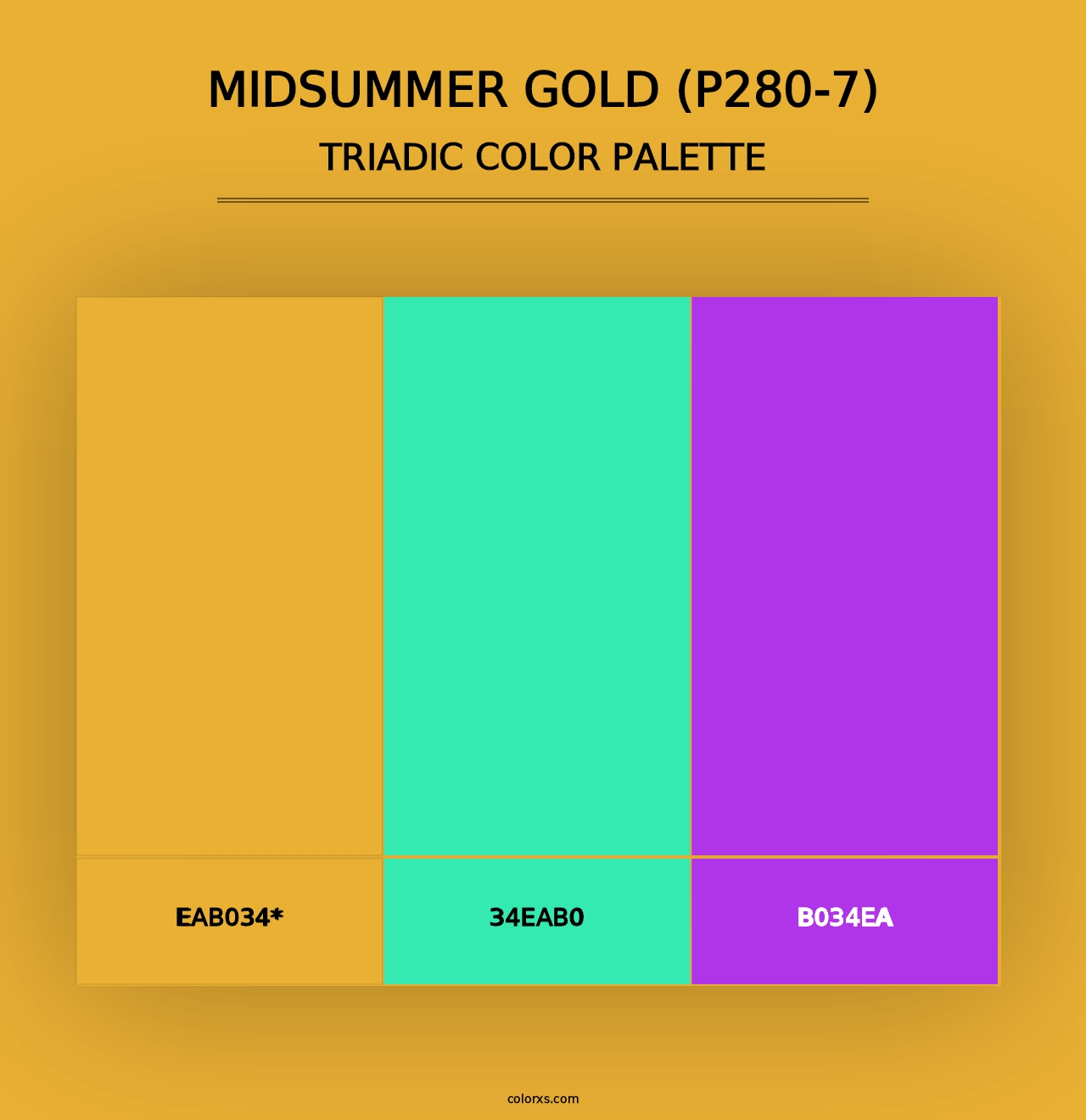 Midsummer Gold (P280-7) - Triadic Color Palette