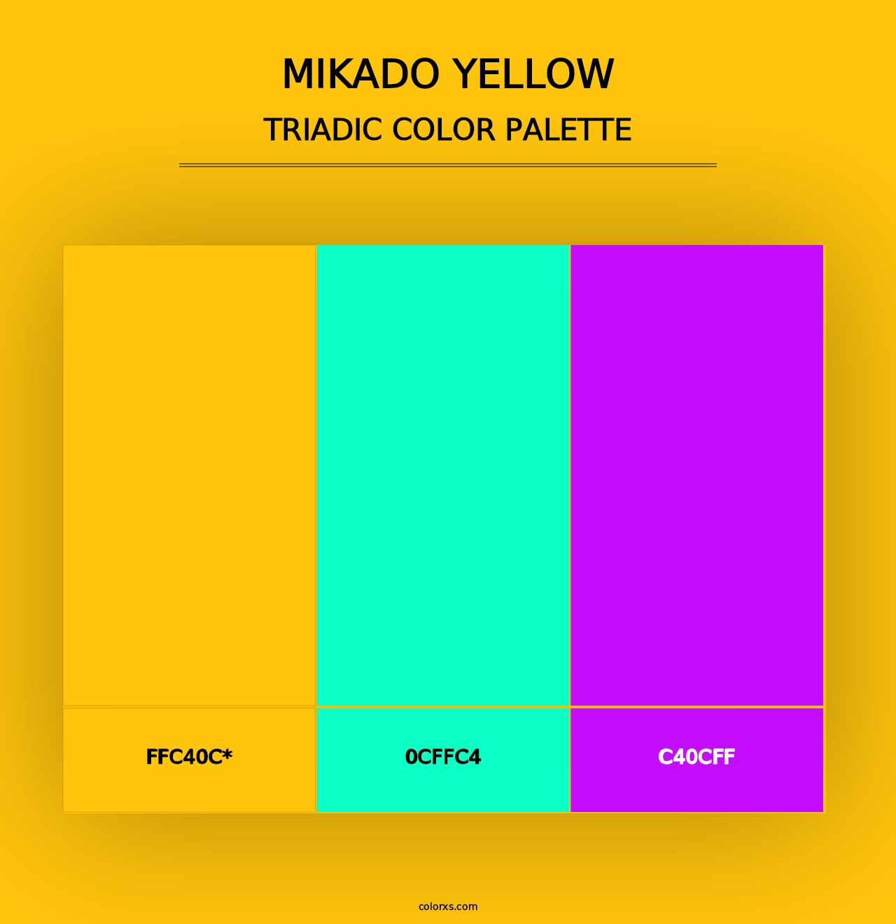 Mikado yellow - Triadic Color Palette