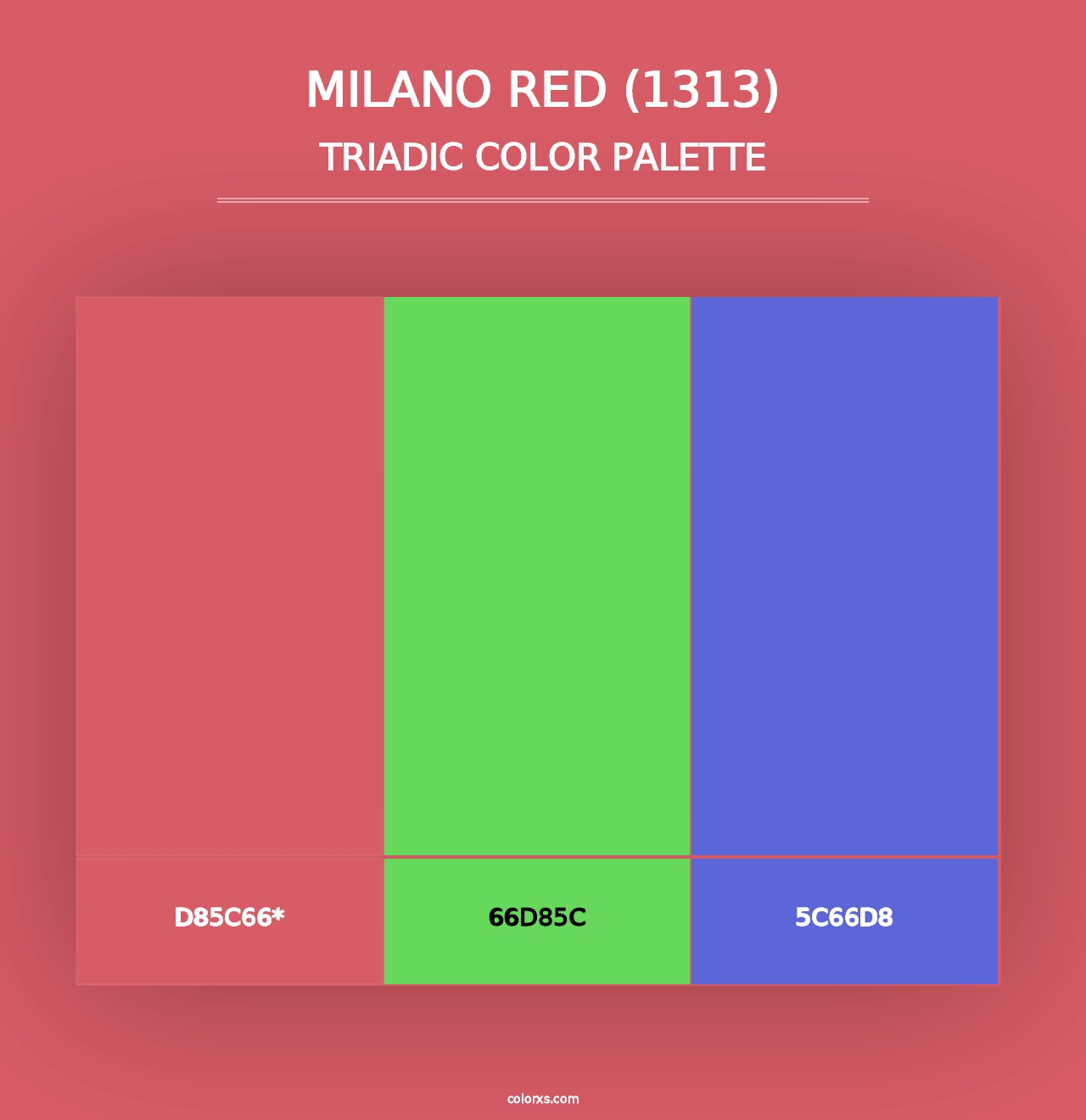 Milano Red (1313) - Triadic Color Palette