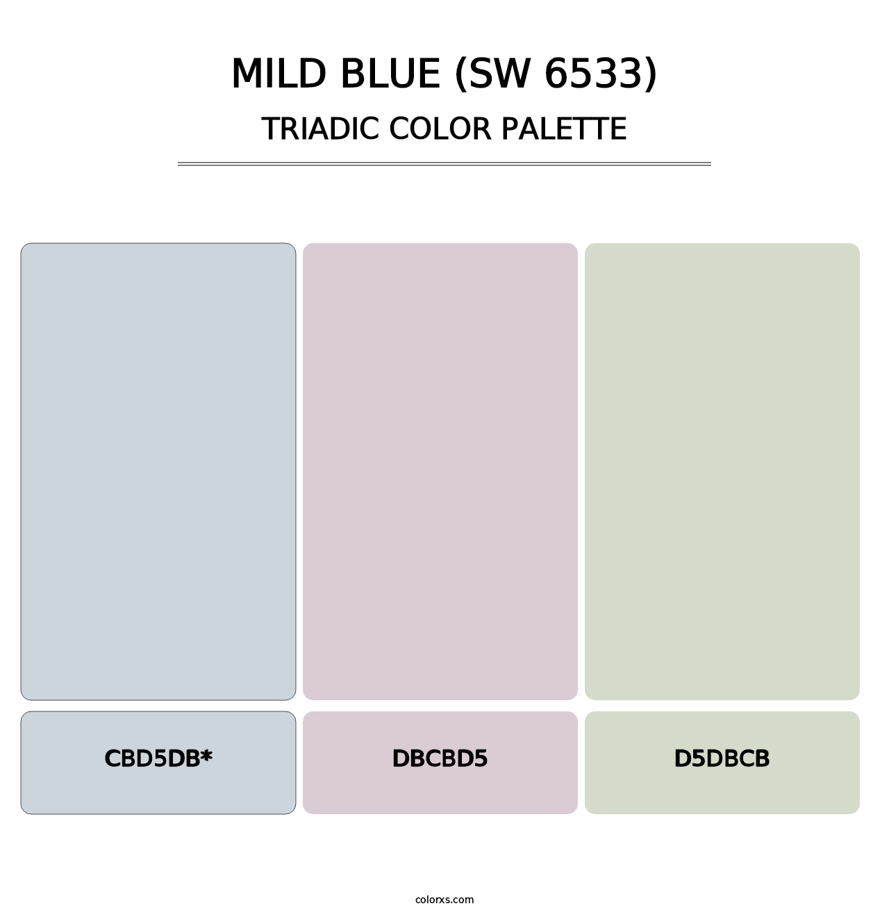 Mild Blue (SW 6533) - Triadic Color Palette