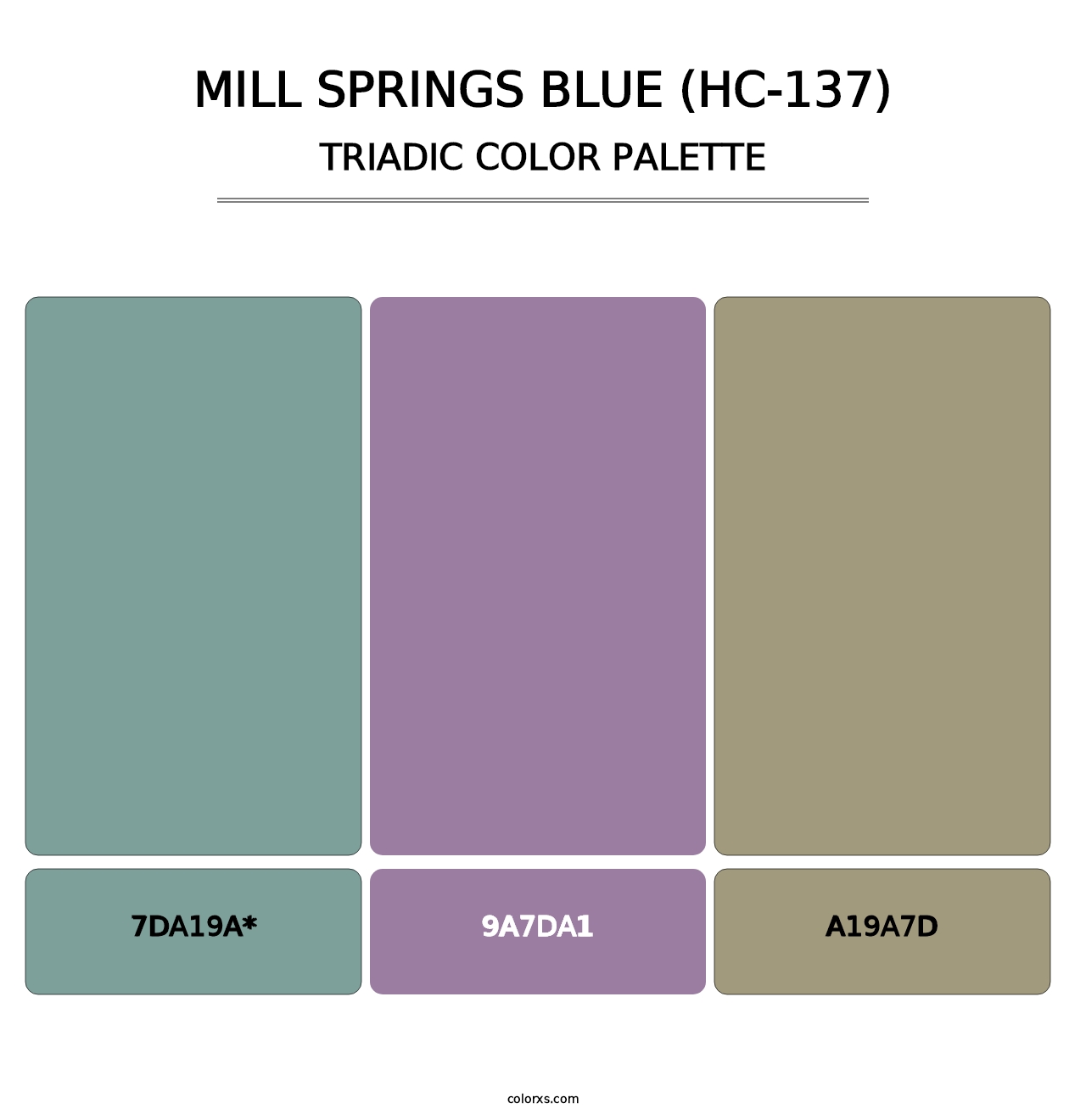 Mill Springs Blue (HC-137) - Triadic Color Palette