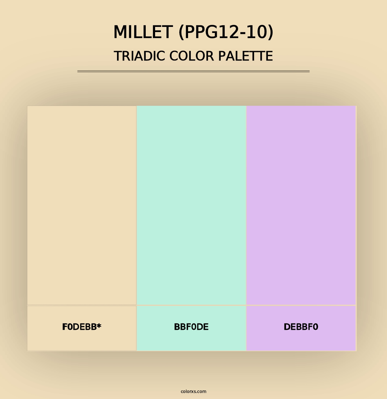 Millet (PPG12-10) - Triadic Color Palette