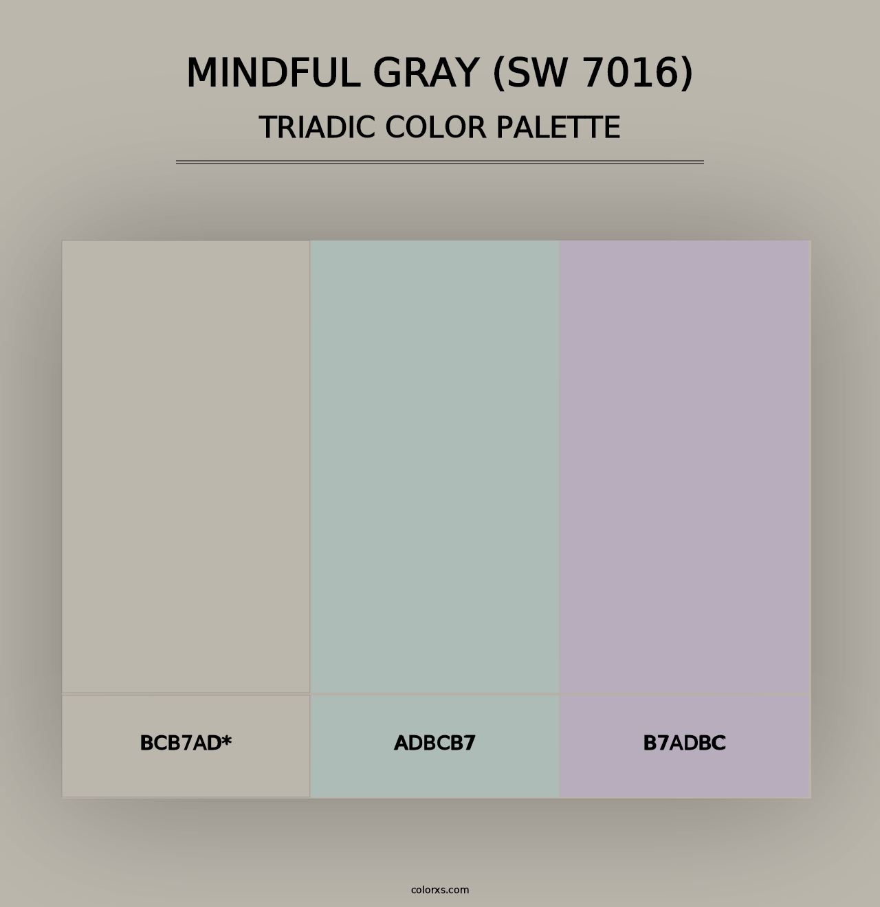 Mindful Gray (SW 7016) - Triadic Color Palette