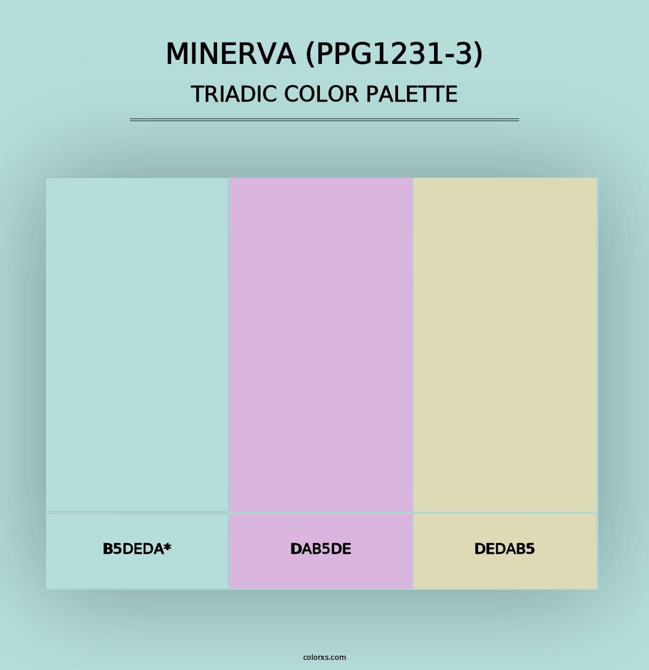 Minerva (PPG1231-3) - Triadic Color Palette