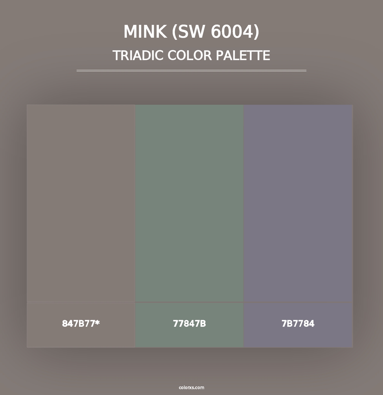 Mink (SW 6004) - Triadic Color Palette