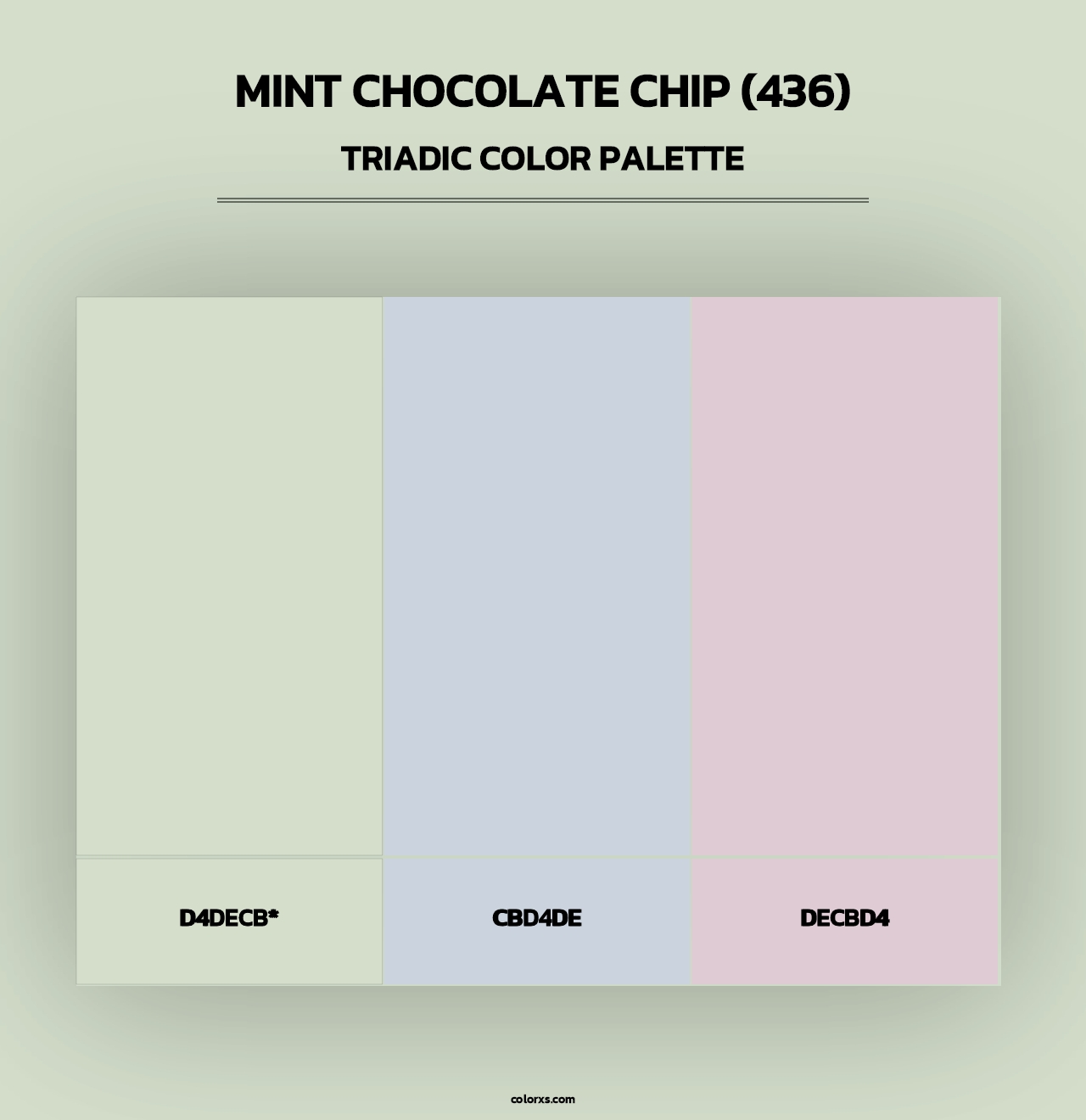 Mint Chocolate Chip (436) - Triadic Color Palette