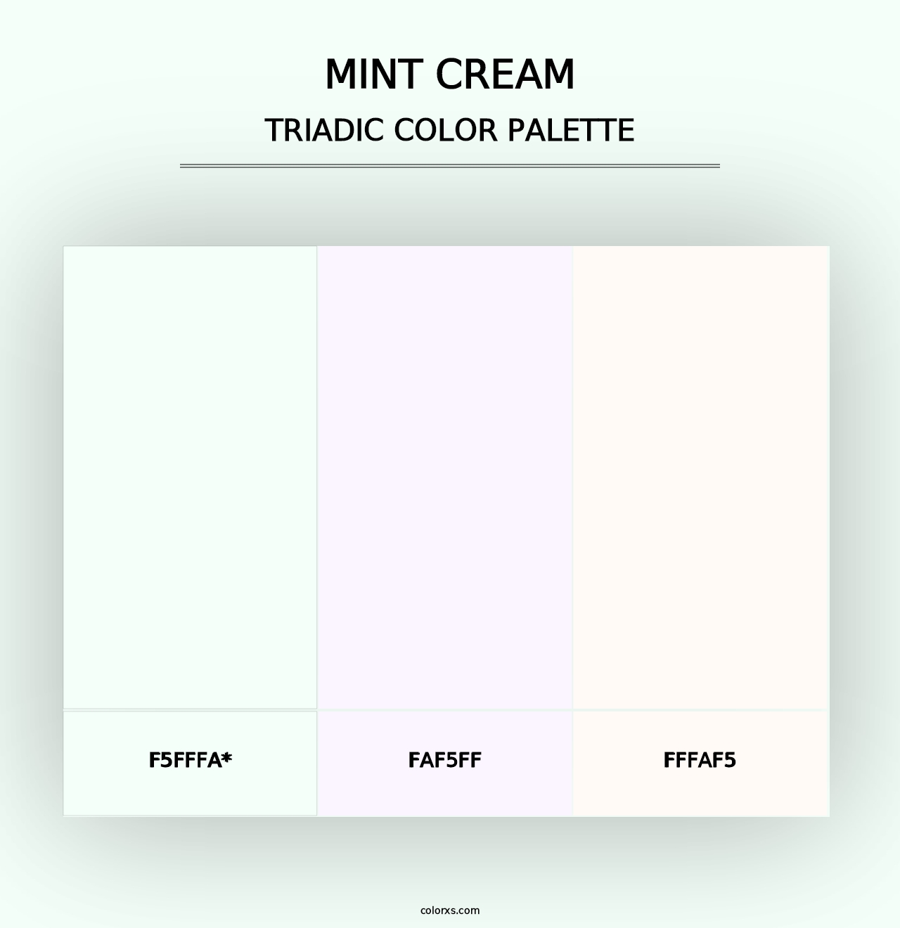 Mint Cream - Triadic Color Palette