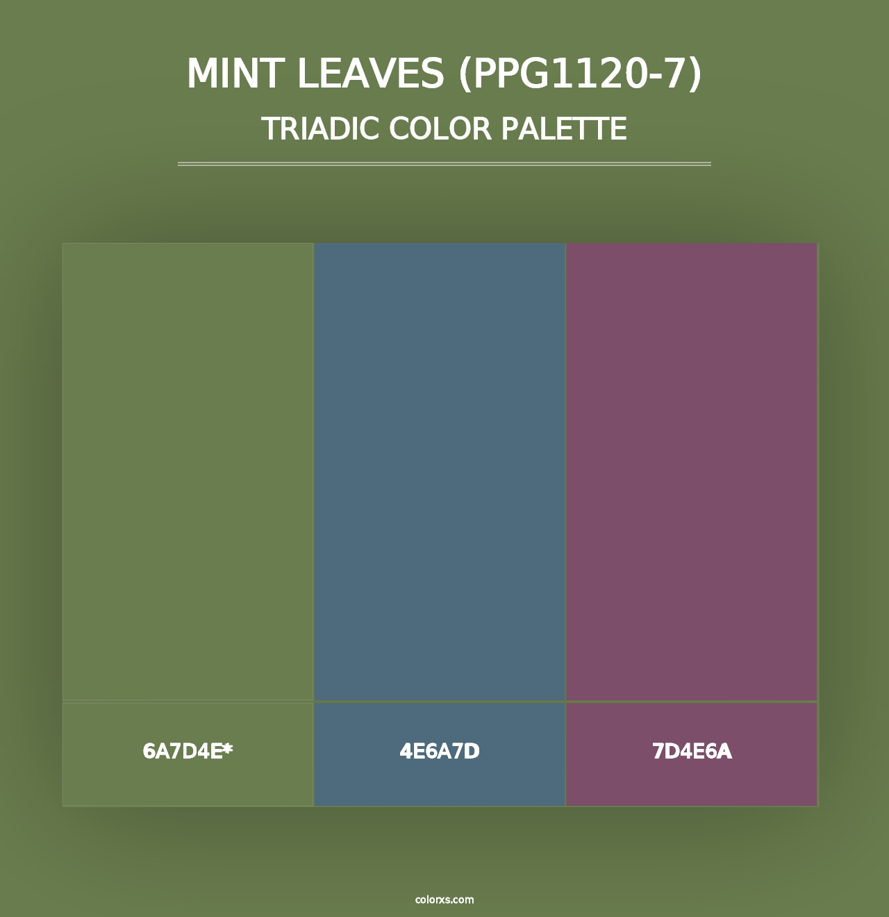 Mint Leaves (PPG1120-7) - Triadic Color Palette