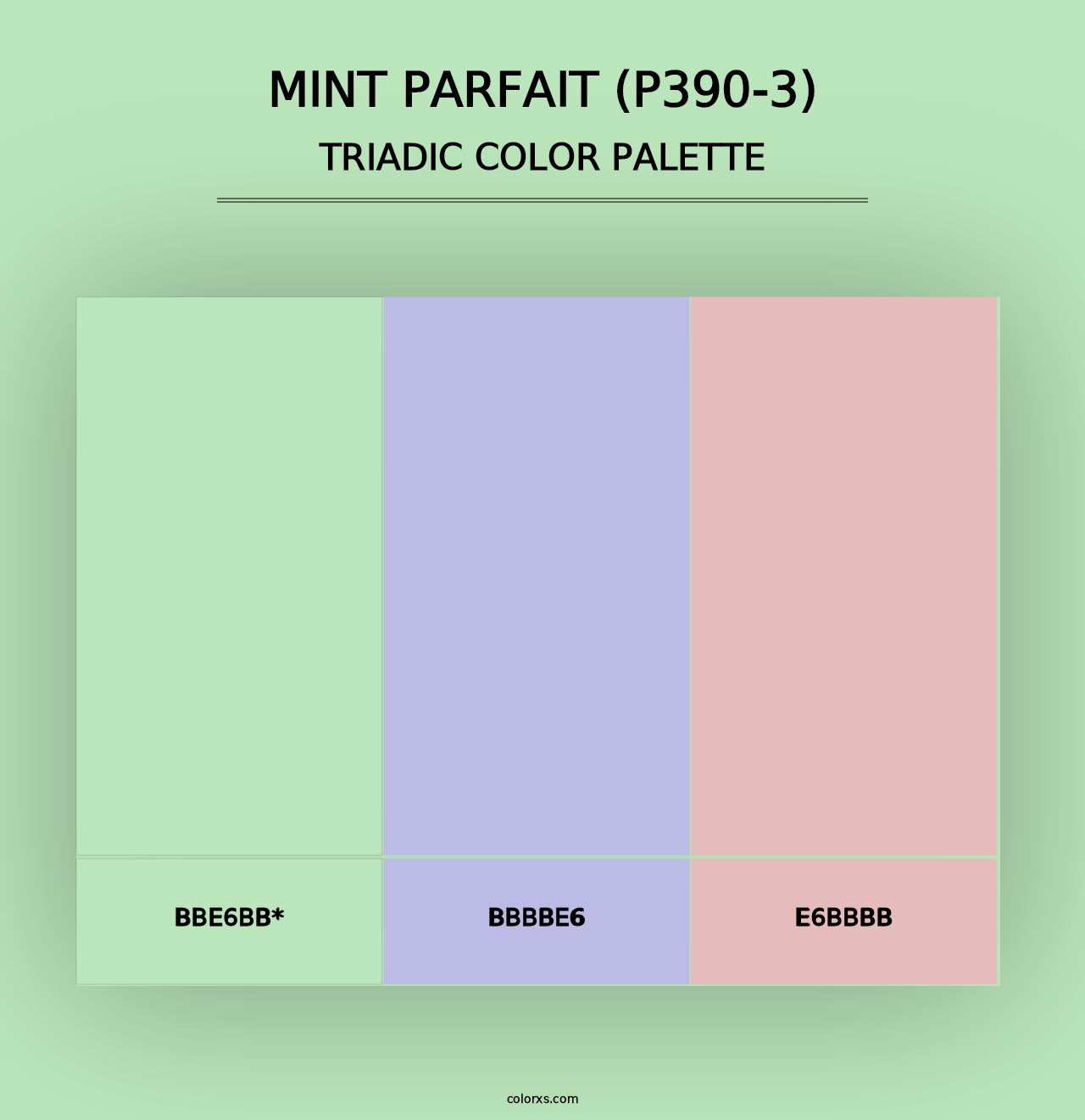 Mint Parfait (P390-3) - Triadic Color Palette