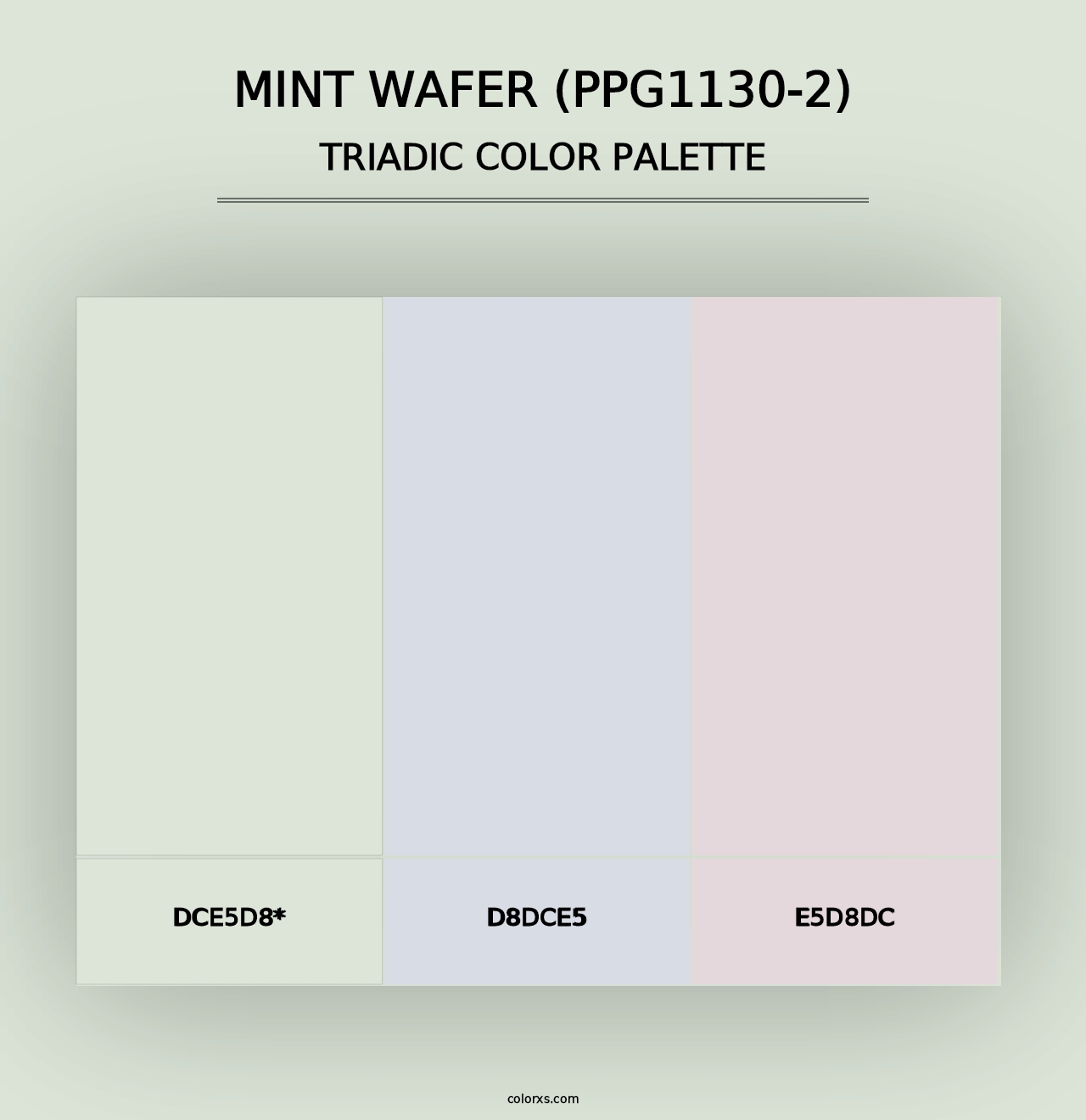 Mint Wafer (PPG1130-2) - Triadic Color Palette