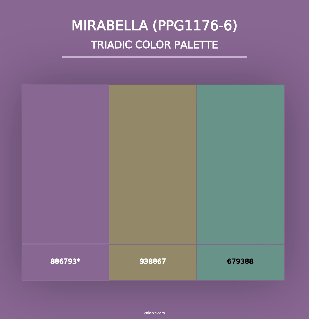 Mirabella (PPG1176-6) - Triadic Color Palette