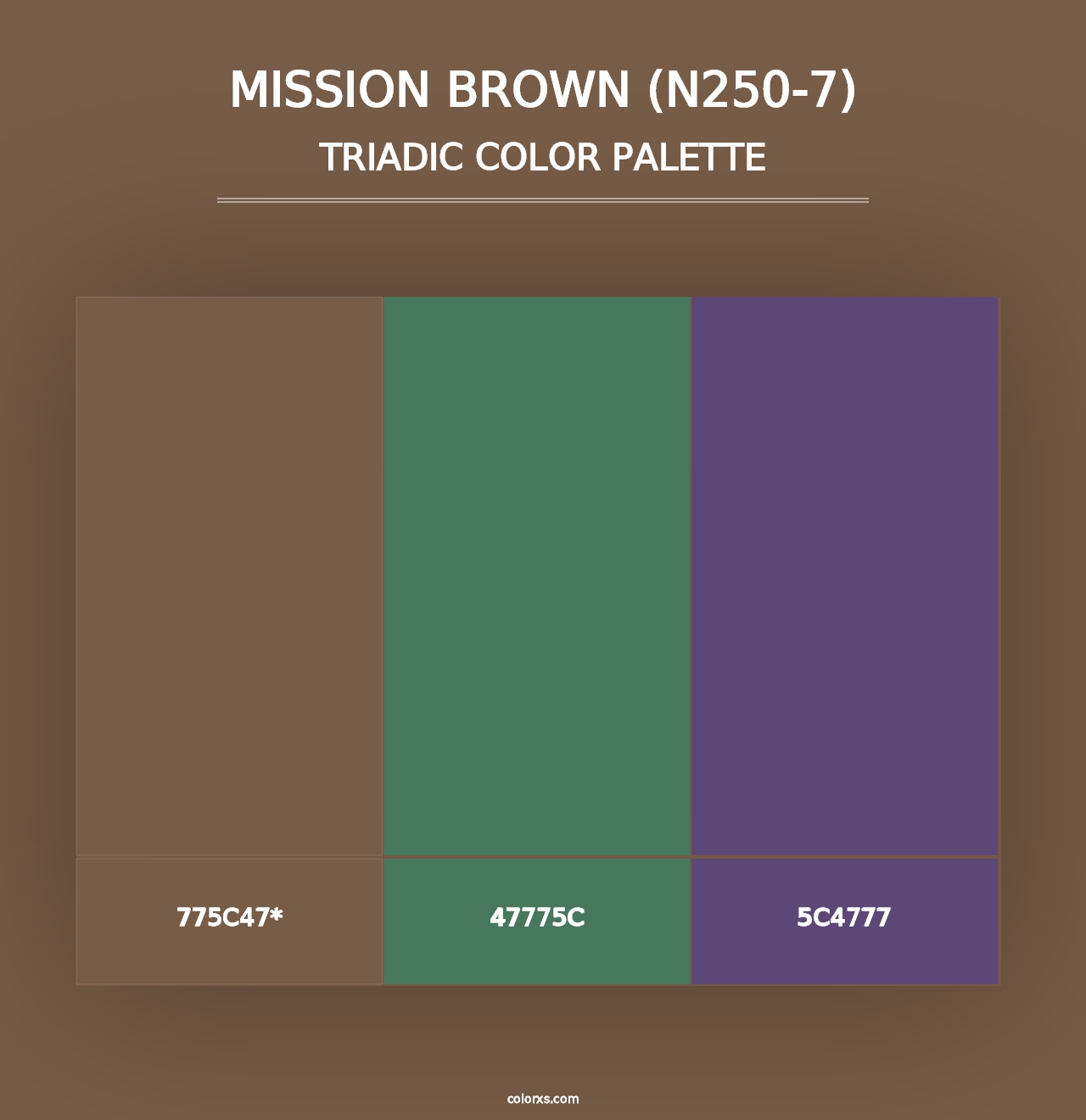 Mission Brown (N250-7) - Triadic Color Palette