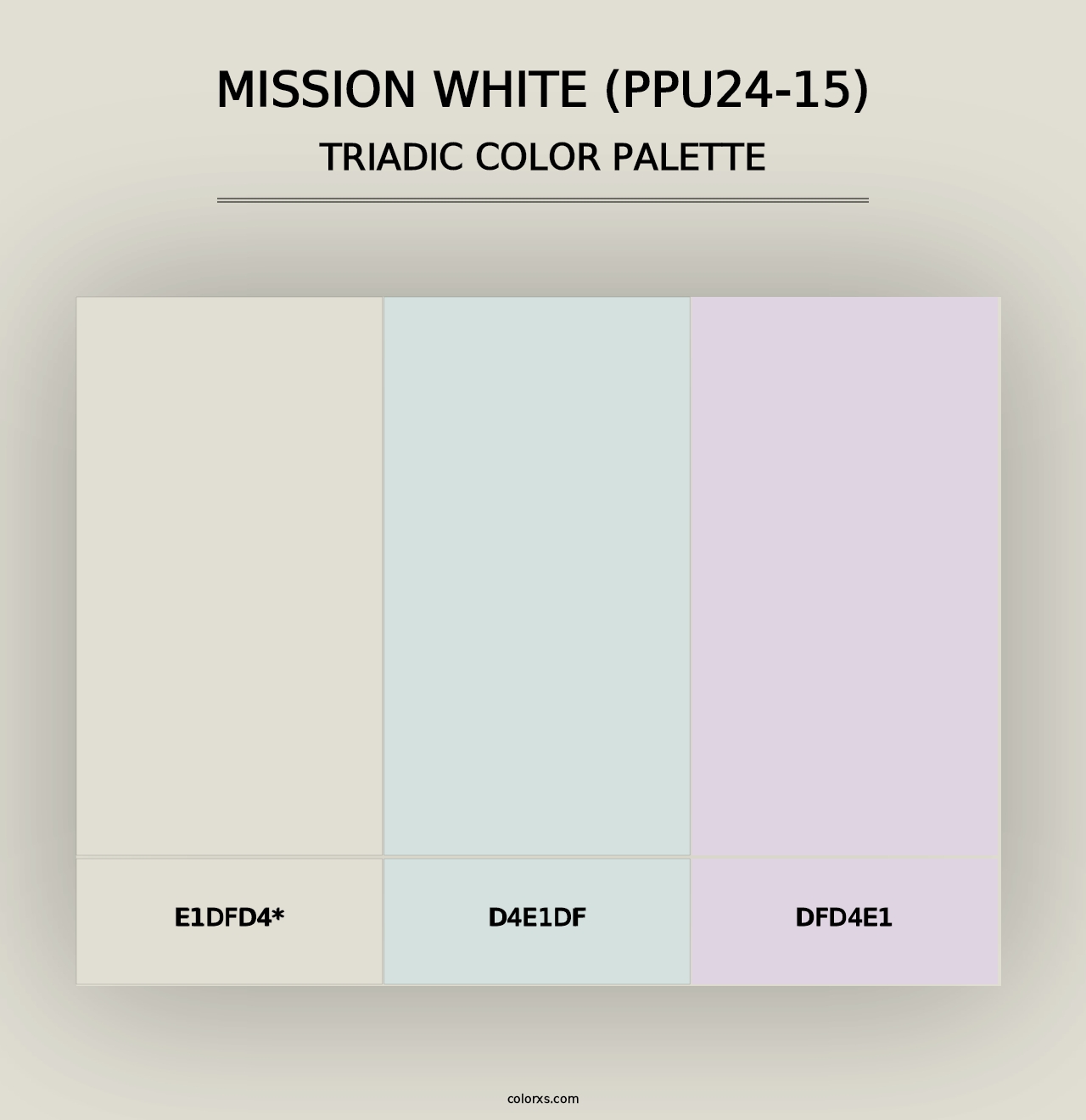 Mission White (PPU24-15) - Triadic Color Palette