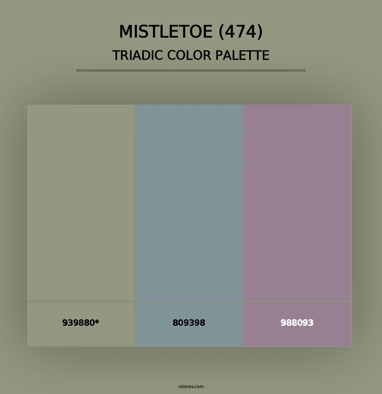 Mistletoe (474) - Triadic Color Palette