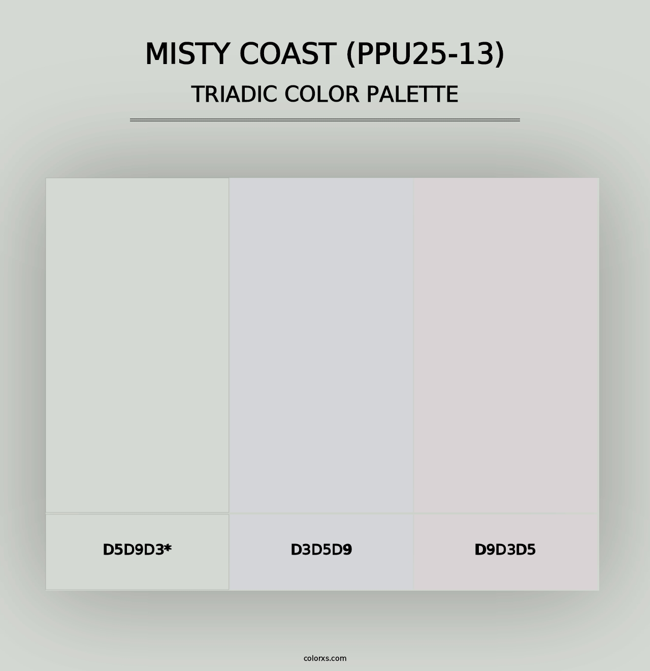 Misty Coast (PPU25-13) - Triadic Color Palette