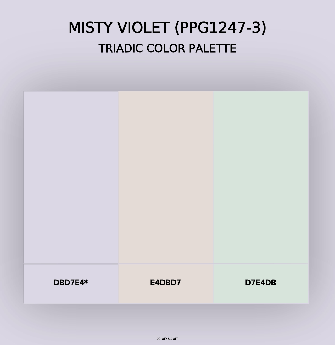 Misty Violet (PPG1247-3) - Triadic Color Palette