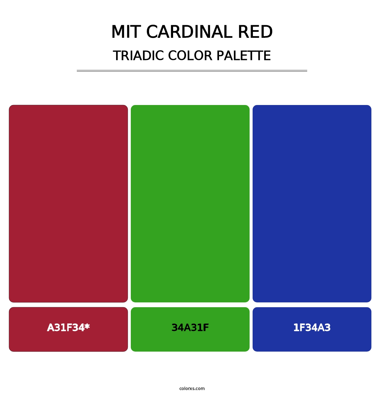 MIT Cardinal Red - Triadic Color Palette