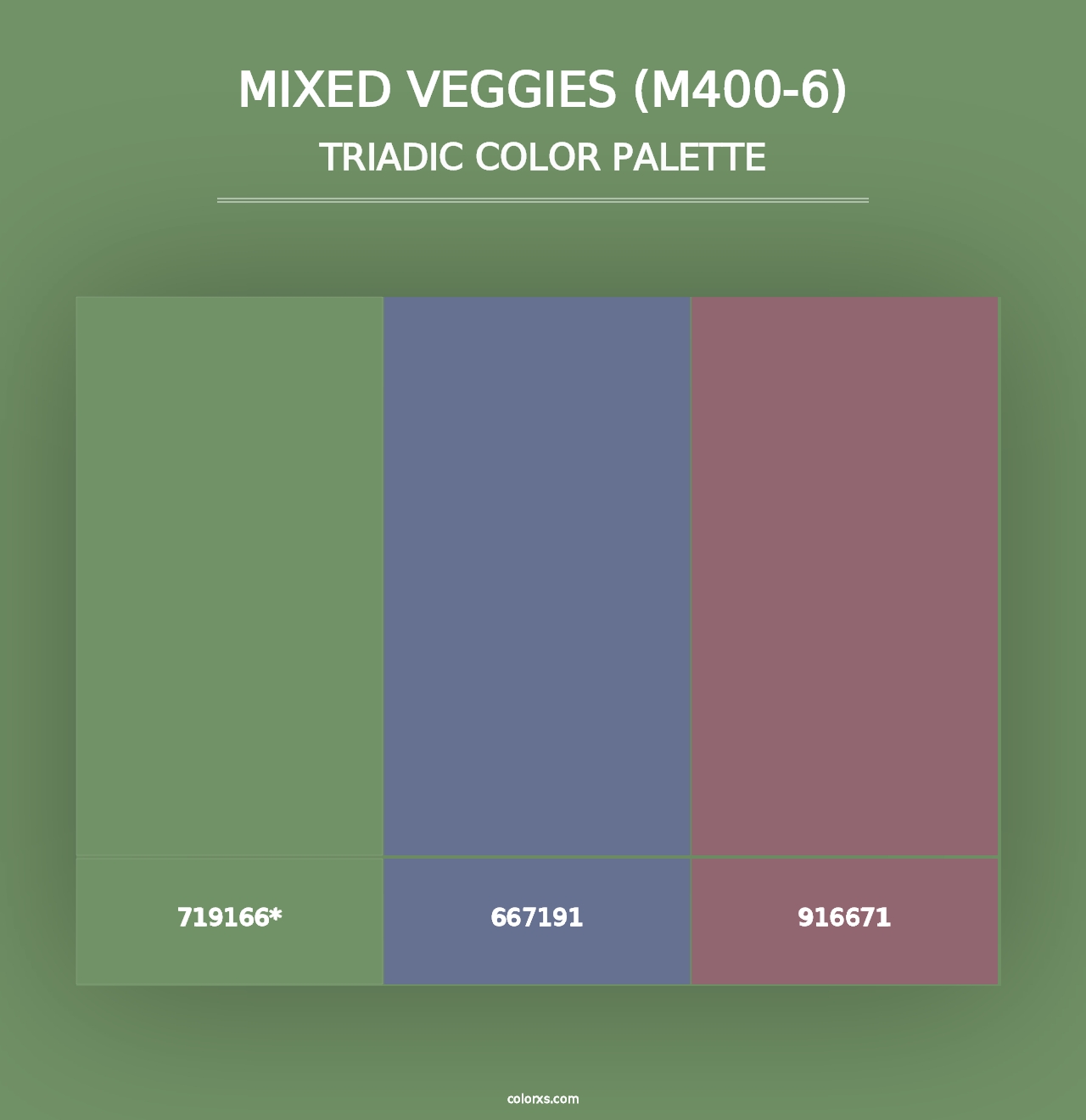 Mixed Veggies (M400-6) - Triadic Color Palette