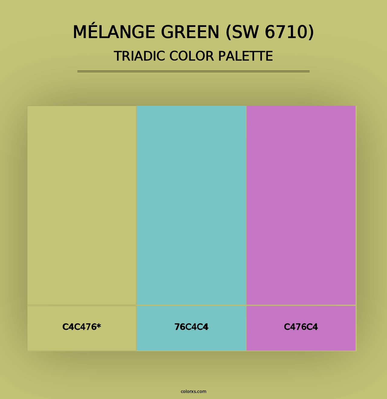 Mélange Green (SW 6710) - Triadic Color Palette