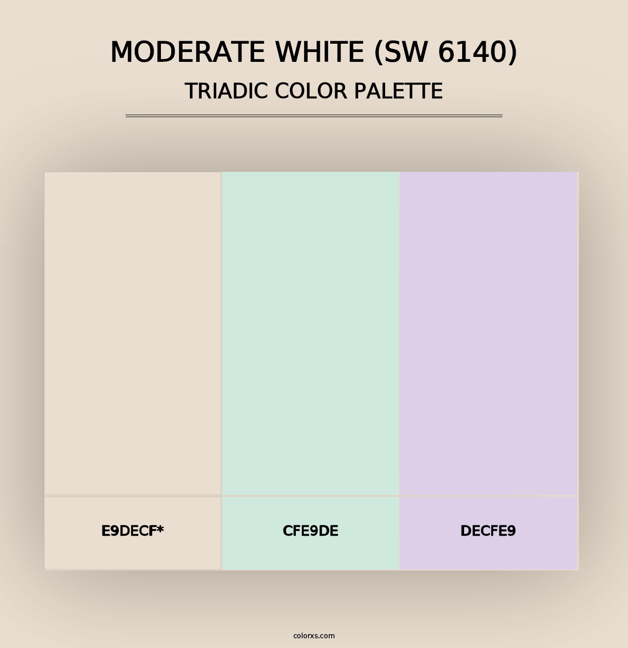 Moderate White (SW 6140) - Triadic Color Palette