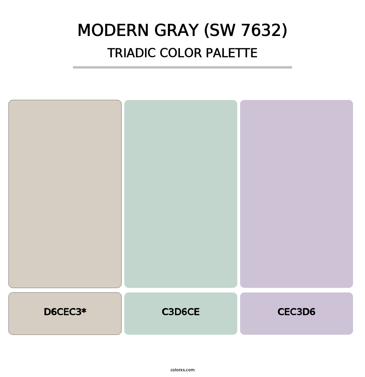 Modern Gray (SW 7632) - Triadic Color Palette