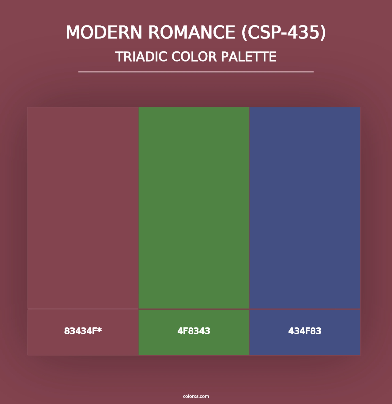 Modern Romance (CSP-435) - Triadic Color Palette