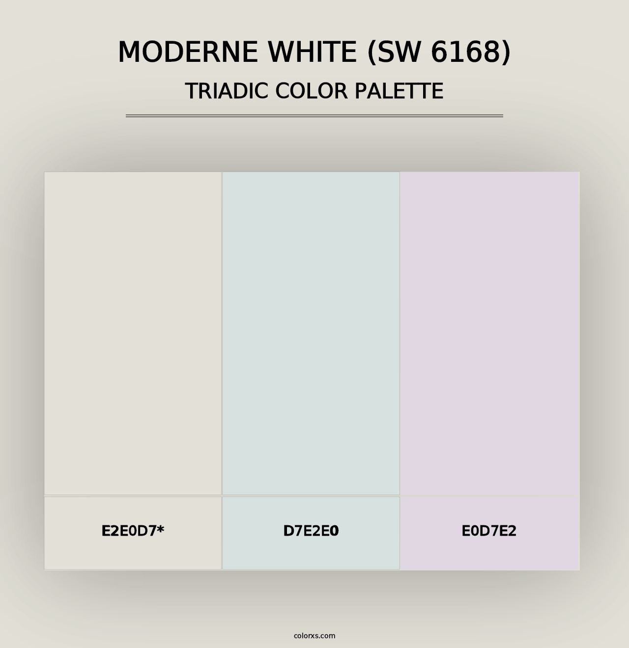 Moderne White (SW 6168) - Triadic Color Palette