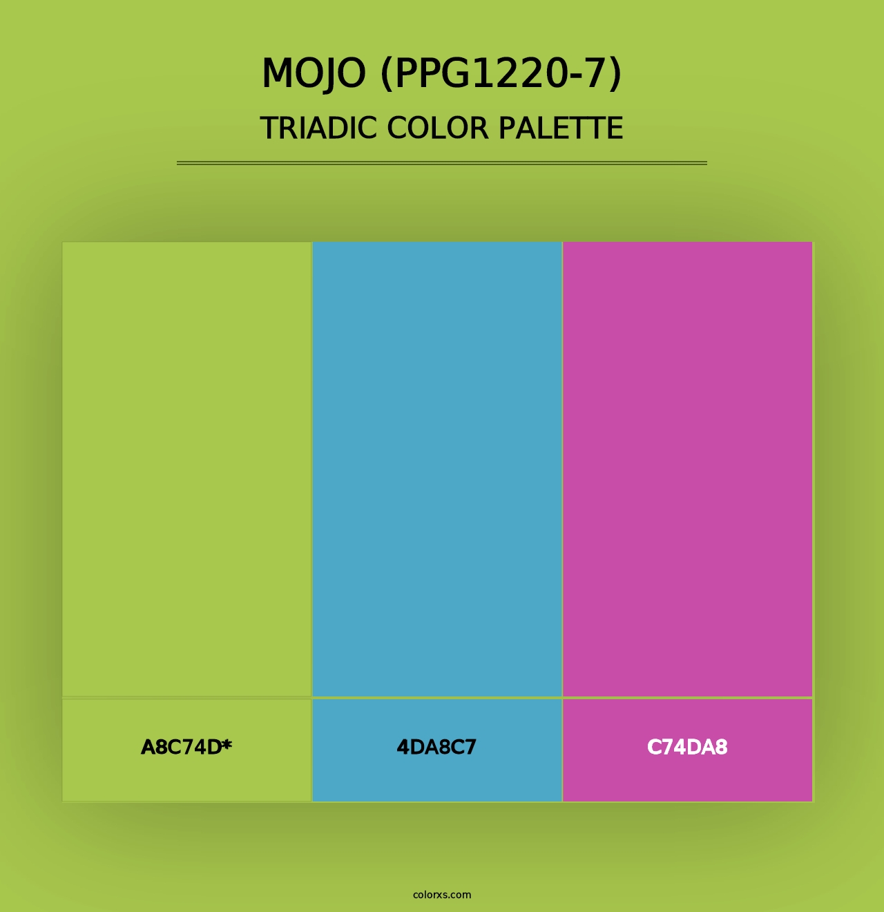 Mojo (PPG1220-7) - Triadic Color Palette