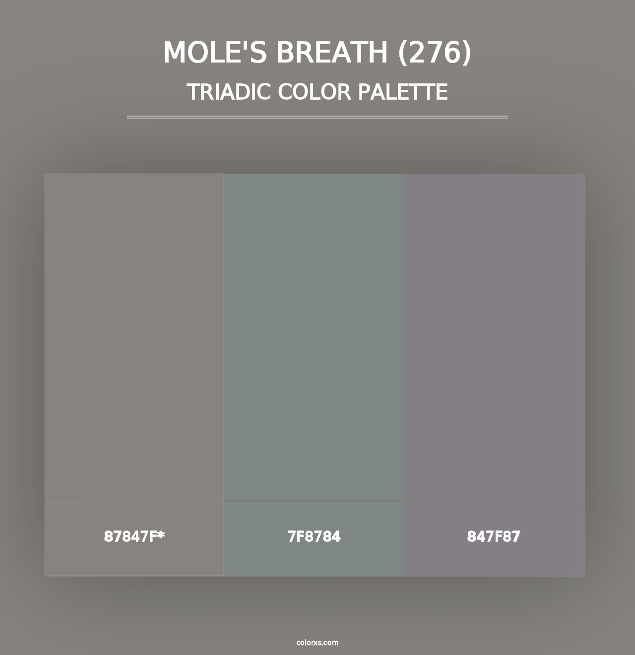 Mole's Breath (276) - Triadic Color Palette